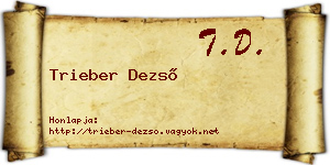 Trieber Dezső névjegykártya
