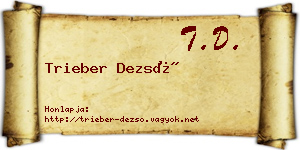 Trieber Dezső névjegykártya